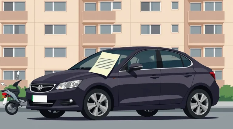 Detail poškodeného zadného nárazníka auta po kolízii na parkovisku pred obchodným centrom