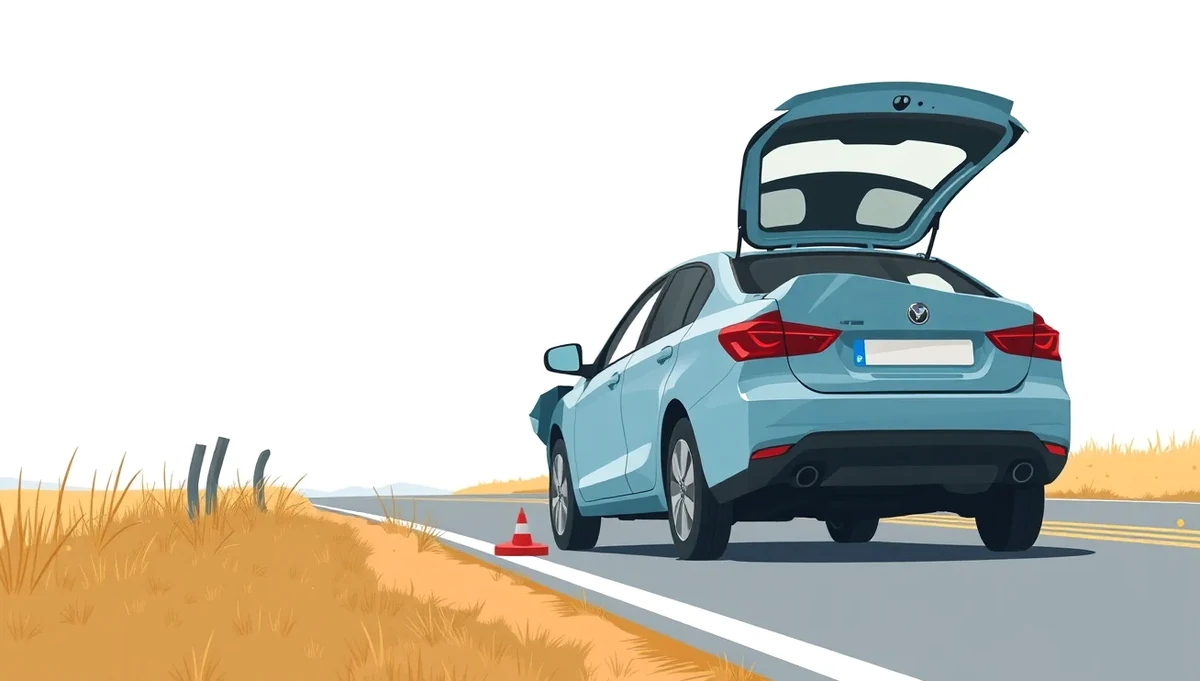 Stropný modul v automobile s červeným núdzovým tlačidlom SOS chráneným výklopným krytom