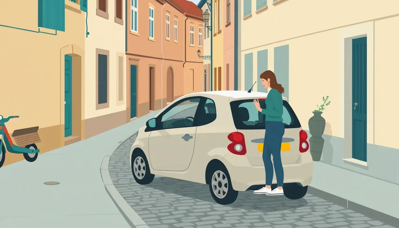 Mestská Lancia Ypsilon zaparkovaná v bočnej ulici