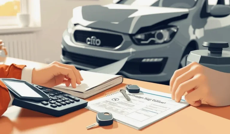 Mechanik v autoservise kontroluje poškodený nárazník staršieho auta