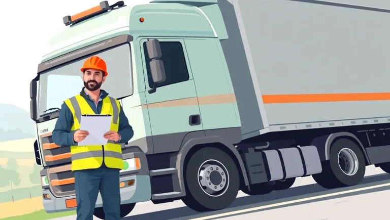 Ťahač s poškodeným návesom po zalamovaní súpravy v logistickom areáli